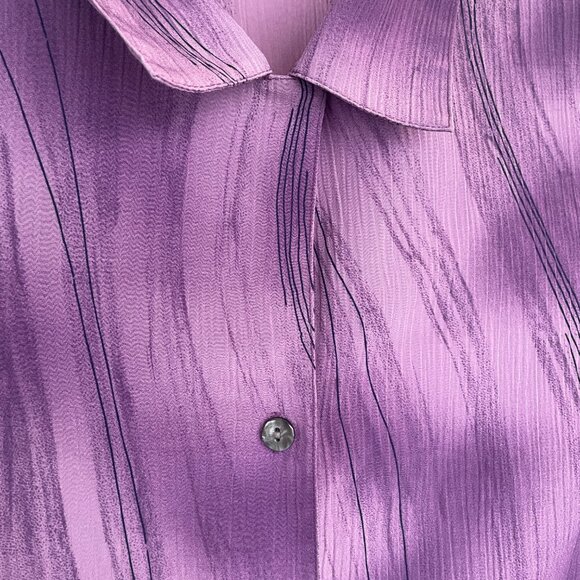 Vintage Striped Purple Shirt, 90s Abstract Blouse - Picture 5 of 9